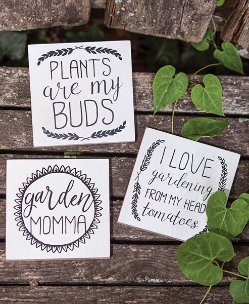 Plants Are My Buds Block Signs