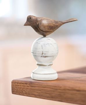 Wood Carved Bird Finial 