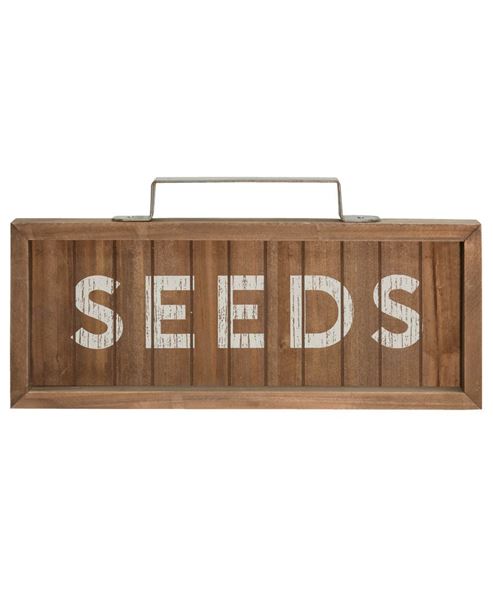 Seeds Slatted Wood Sign w/ Handle