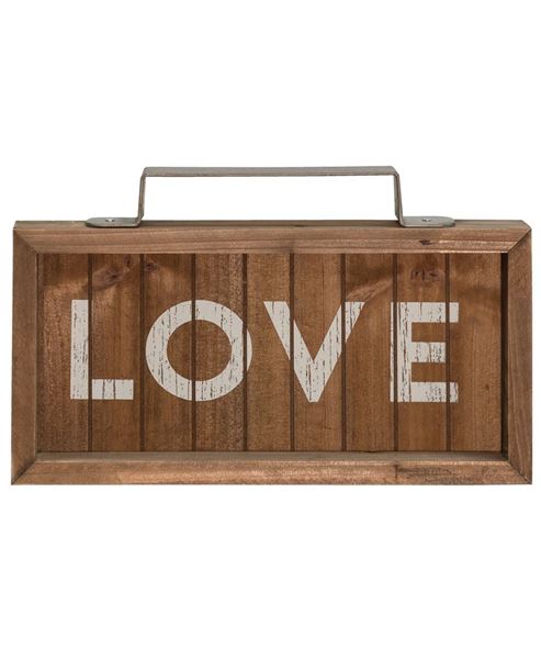 Love Slatted Wood Sign w/ Handle