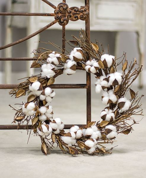Cotton and Twig Wreath 