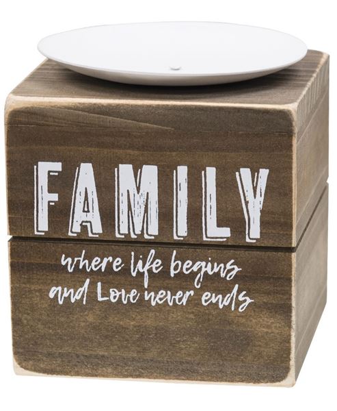 Picture of Family Where Life Begins Candle Block
