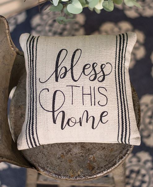 Picture of Bless This Home Pillow, 10"