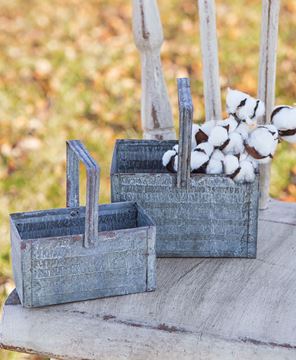 Picture of Washed Galvanized Baskets, 2/Set