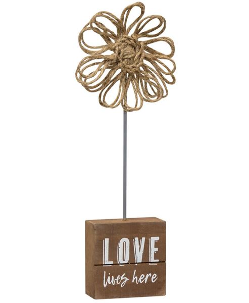 Picture of Love Lives Here Twine Flower Pedestal