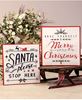 Picture of Santa Stop Here Enamel Sign