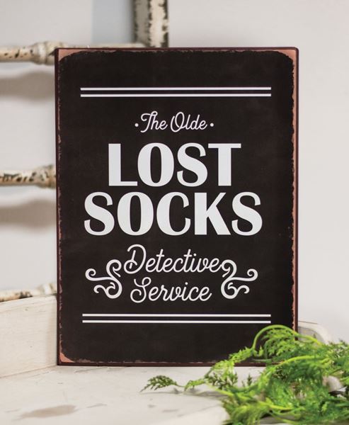 Picture of Lost Socks Detective Service Distressed Metal Sign