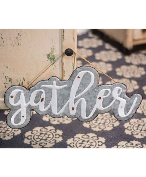 Picture of Galvanized Metal "Gather" Sign