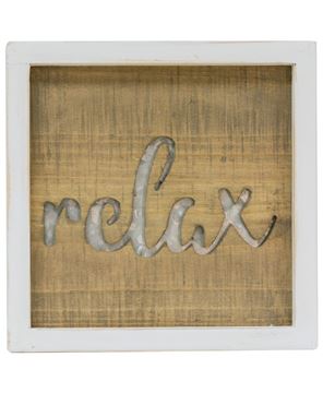 Picture of Framed Metal Cutout Sign, Relax