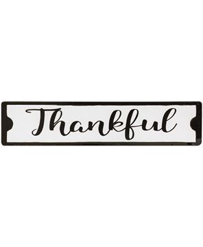 Picture of Thankful Black and White Metal Street Sign