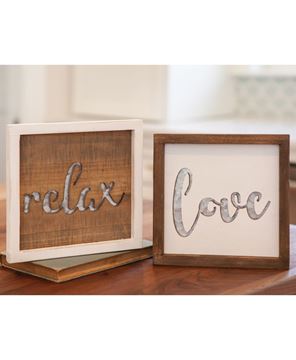 Picture of Framed Metal Cutout Sign, Relax
