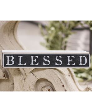 Picture of Blessed Galvanized Metal Wooden Block