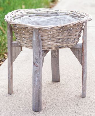 Picture of Gray Split Willow Basket Stand, Large