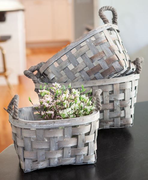 Picture of Gray Open Weave Baskets, 3/Set