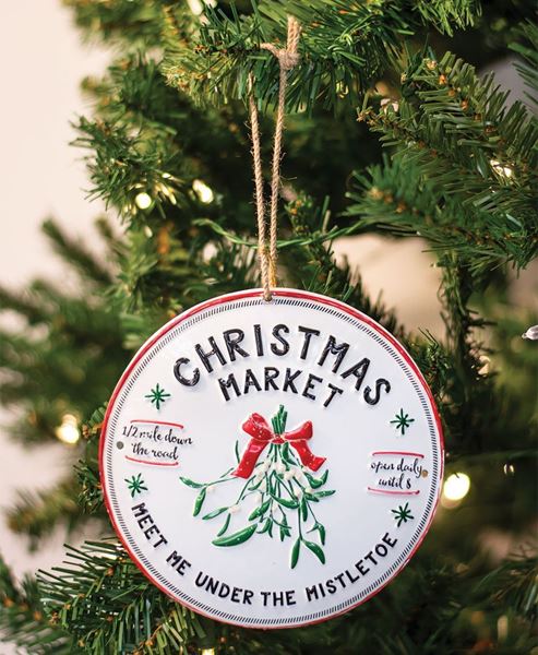 Picture of Christmas Market Mistletoe Enamel Ornament