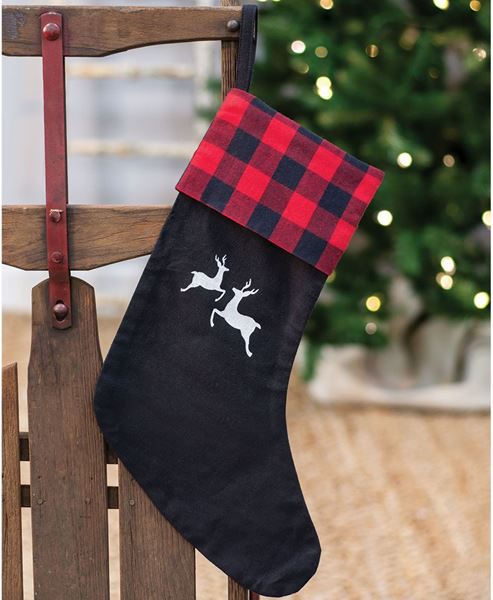 Picture of Red Buffalo Check Reindeer Stocking