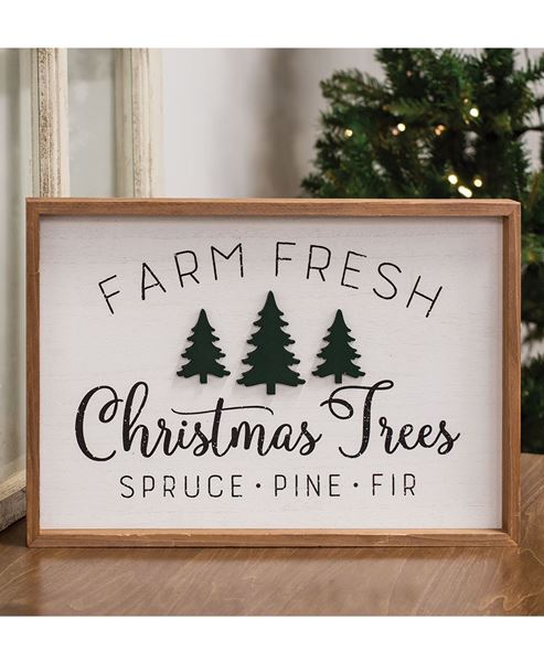 Picture of Farm Fresh Trees Framed Wall Sign