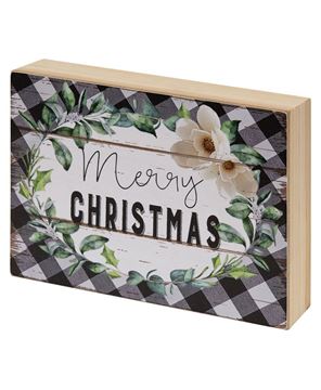 Picture of Merry Christmas Buffalo Check Box Sign