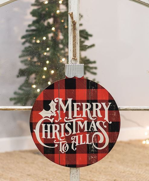 Picture of Merry Christmas Buffalo Check Ornament