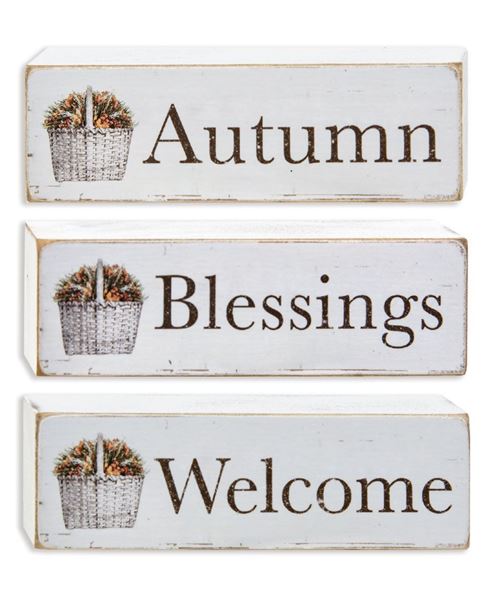 Picture of Welcome, Autumn, Blessings Block, 3 Asstd.