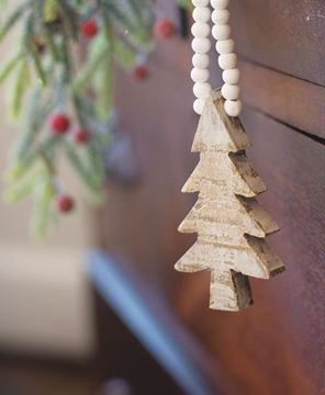 Picture of Distressed Wooden Tree Ornament