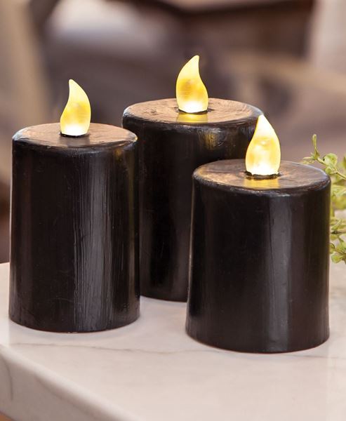 Picture of Black Gloss Pillar Candle, 2.5" x 3.5"