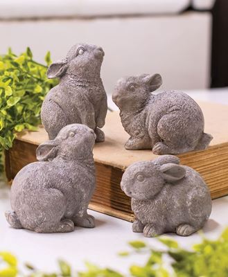 Picture of Gray Resin Bunny, 4 Asstd.