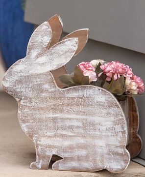 Picture of Distressed Wood Bunny Planter