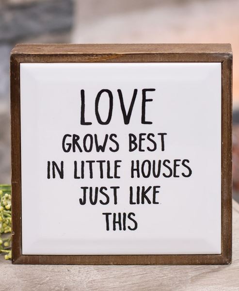 Picture of Love Grows Best Framed Tile Sign