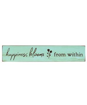 Picture of Happiness Blooms Engraved Sign, 18" x 3.5"