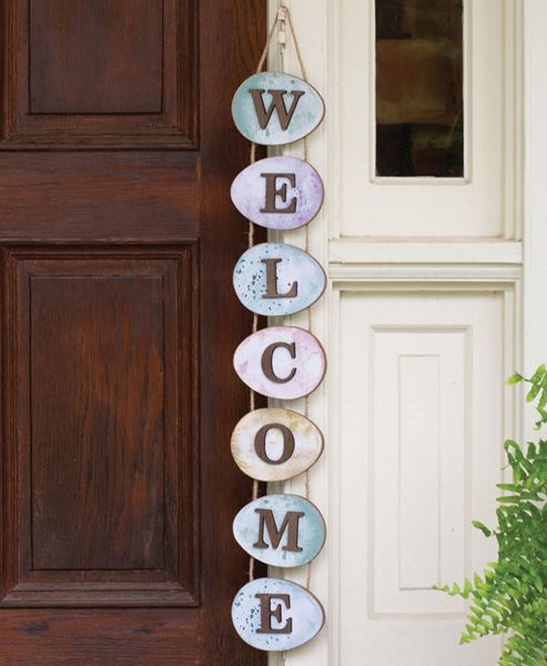 Picture of Welcome Watercolor Easter Egg Wall Hanging