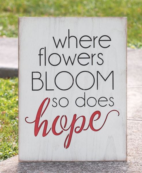 Picture of Where Flowers Bloom Wood Cutout Sign