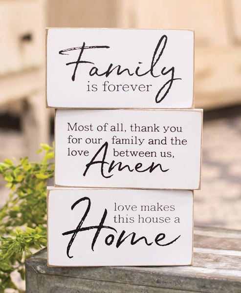 Family is Forever Wooden Block Sign 