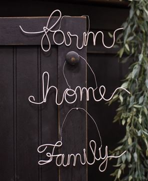 Picture of Farm, Family, Home Script Metal Ornament, 3/Set