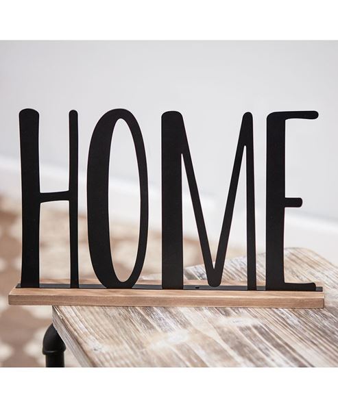 Picture of Standing Metal Word "Home" Sitter