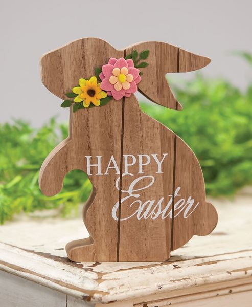 Picture of Happy Easter Standing Wooden Bunny