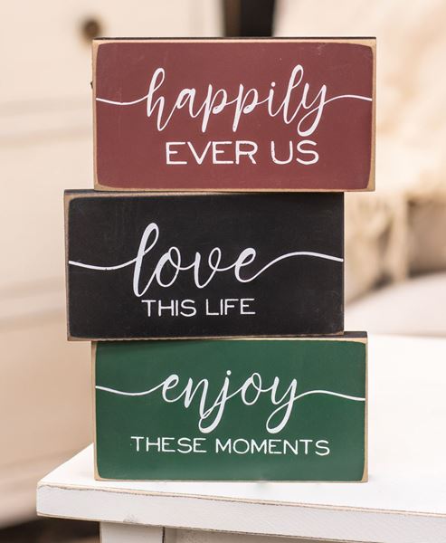 Picture of Happily Ever Us Wooden Block, 3 Asstd.