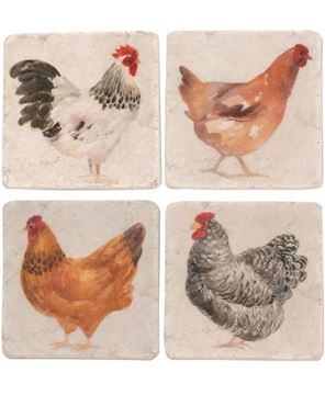 Picture of Chicken Resin Coasters, 4/Set
