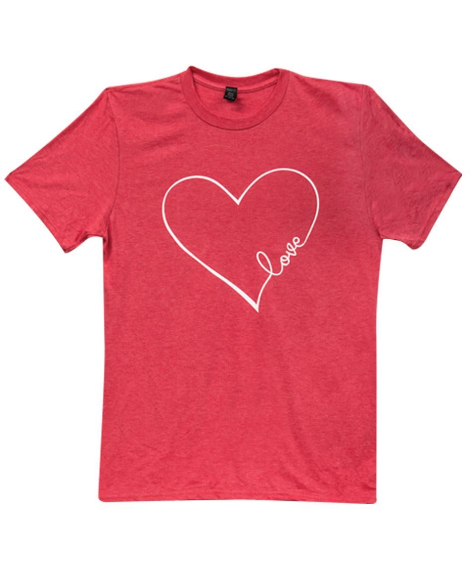 Col House Designs - Wholesale| Love Heart T-Shirt, Heather Red | Col ...