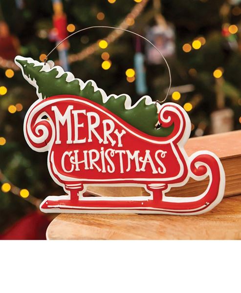 Picture of Merry Christmas Metal Sleigh Hanger