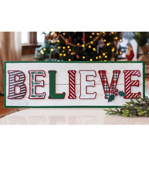 Picture of Believe Wooden Christmas Sign