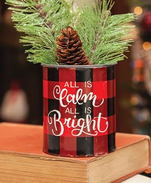 Picture of Calm and Bright Christmas Buffalo Check Bucket