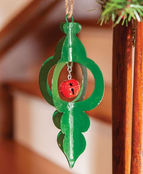 Picture of Green Metal Jingle Bell Ornament
