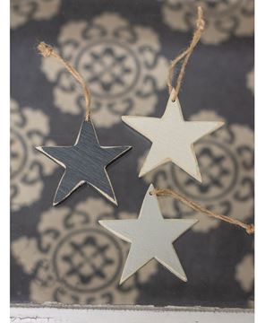Picture of 3/Set Medium Wooden Star Ornaments