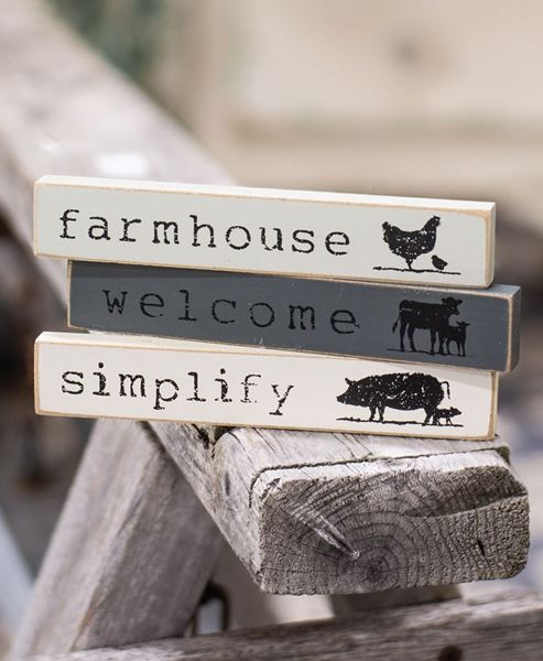 Picture of Farmhouse Animals Mini Sticks, 3 Asstd.
