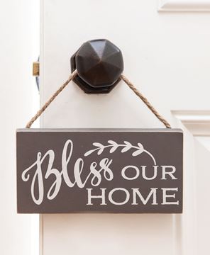 Picture of Bless Our Home Rope Hanging Sign