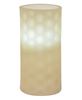 Picture of White Geometric Pillar Candle, White Light, 6”
