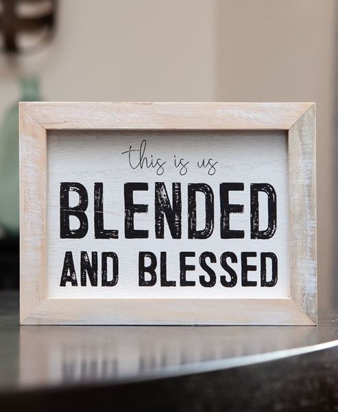 Picture of Blessed and Blended Framed Sign