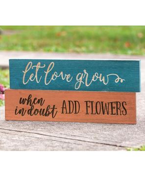 Picture of When In Doubt Add Flowers Engraved Sign, 24"