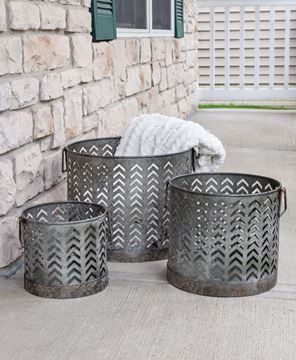 Picture of Chevron Metal Baskets, 3/Set